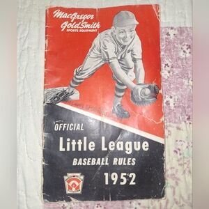 Vintage 1952 Official Little League Baseball Rules Booklet